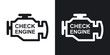 © RealVector - Vector check engine icon. Two-tone version on black and white background
