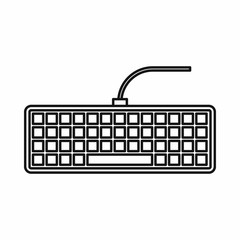 Sticker - Black computer keyboard icon in outline style isolated vector illustration