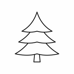 Sticker - Fir tree icon in outline style isolated vector illustration