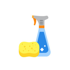 Poster - Detergent in Spray Bottle and Sponge Icon