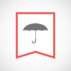 Poster - Isolated line art ribbon icon with an umbrella