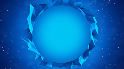 Wall Mural - blue polygon banner 3d render
