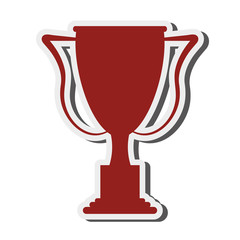 flat design trophy cup icon vector illustration