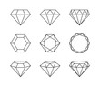 Set of diamonds isolated on a white background