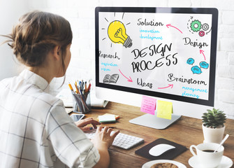 Wall Mural - creativity design process graphics concept