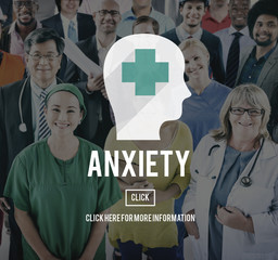 Wall Mural - Anxiety Disorder Apprehension Medical Concept