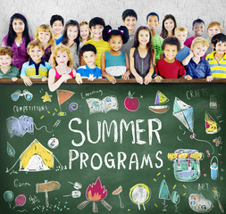 Wall Mural - Summer Kids Camp Adventure Explore Concept