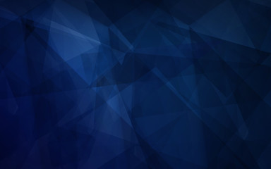 Canvas Print - Dark blue color abstract polygonal background