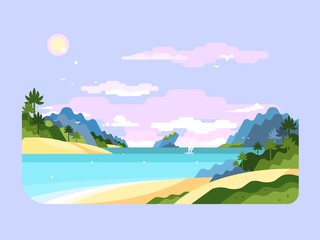 Beach flat design