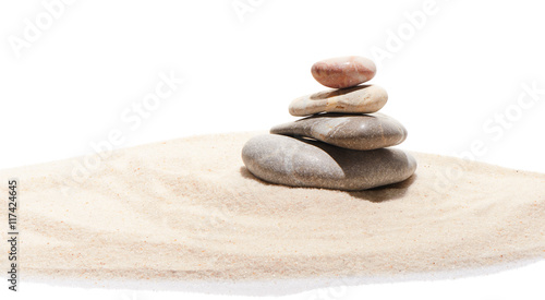 Plakat na zamówienie Japanese zen stone garden on sand