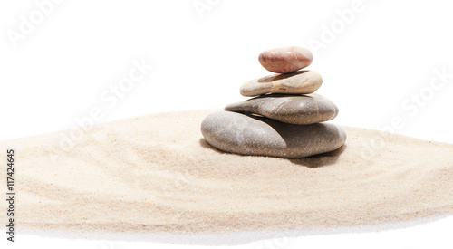 Obraz w ramie Japanese zen stone garden on sand