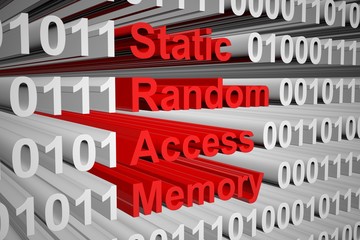 static random access memory as a binary code 3D illustration