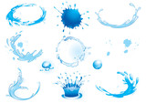 Set of water splashes. (vector illustration)