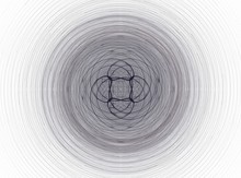 Grey Circular Abstract Fractal With Intersecting Lines On A White Background
