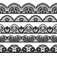 Wall Mural - Set of beautiful lace vector trims