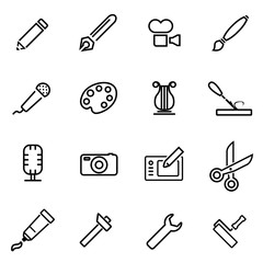 Canvas Print - Vector line art tool icon set