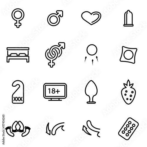 Vector Line Sex Icon Set Stock Vector Adobe Stock 2082