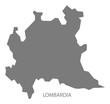 Lombardia Italy Map grey