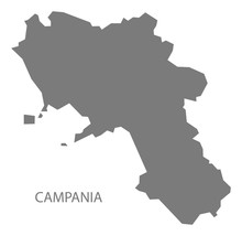 Campania Italy Map Grey