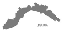 Liguria Italy Map Grey