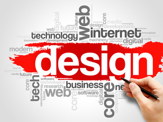 DESIGN word cloud collage, business concept background