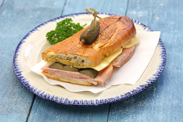 Wall Mural - cuban sandwich, cuban mix, ham and cheese pressed sandwich