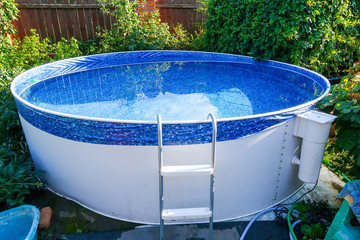 Swimming pool in the yard