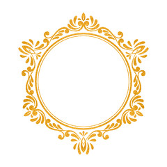 Wall Mural - Elegant luxury vintage gold floral frame