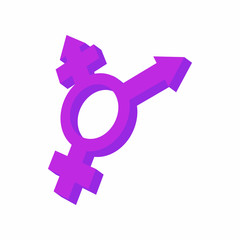 Wall Mural - Transgender sign icon in cartoon style isolated on white background. Tolerance symbol