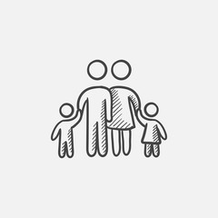 Sticker - Family sketch icon.