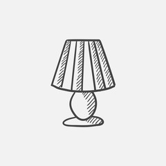 Wall Mural - Table lamp sketch icon.