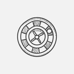 Canvas Print - Roulette wheel sketch icon.