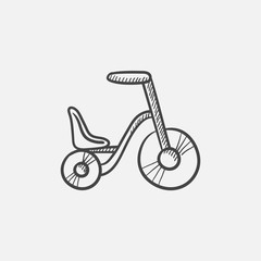 Poster - Child bike sketch icon.