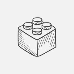 Poster - Building block sketch icon.