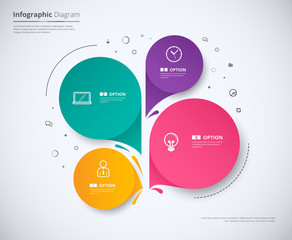 Wall Mural - Infographic template design with 4 choice. Circle infographic co