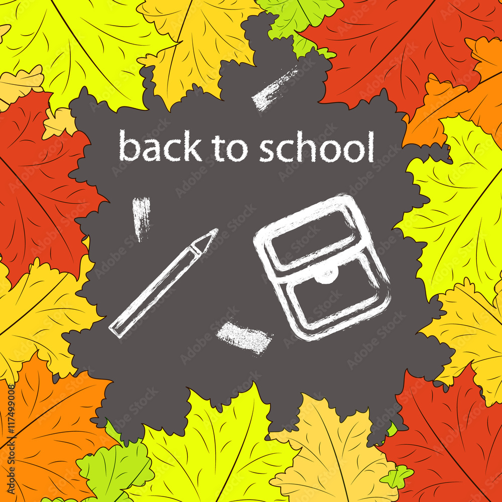 Back to school. Education background with letters, red and yellow ...