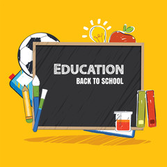 Wall Mural - education banner and back to school background template