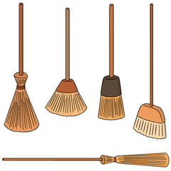 vector set of broom