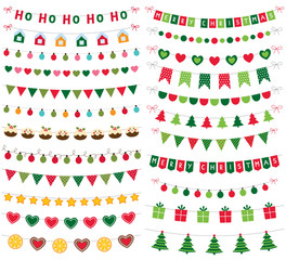 Wall Mural - Christmas banners, garlands and decoration set