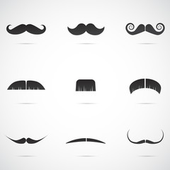 Wall Mural - mustache vector icon set.