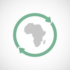 Isolated reuse icon with  a map of the african continent