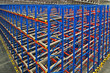 Warehouse storage inside shelving metal pallets