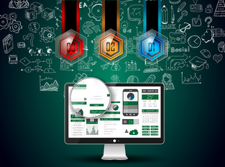App Development Infpgraphic Concept Background with Doodle design
