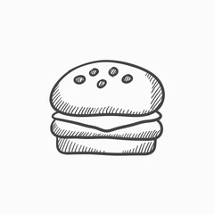 Poster - Hamburger sketch icon.