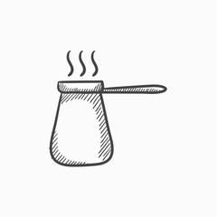 Sticker - Coffee turk sketch icon.