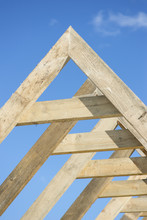 A New Build Roof With A Wooden Truss Framework Making An Apex Ag