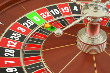 Wall Mural - Casino roulette, closeup. 3D rendering