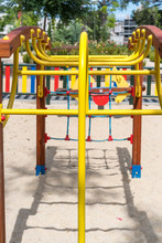 Yellow Bars Construction At Playground