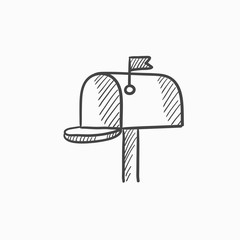 Sticker - Mail box sketch icon.