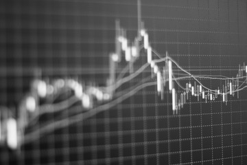 Financial data graph at stock exchange